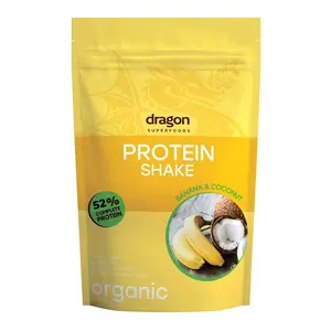 Bột Protein Chuối & Dừa Hữu Cơ, Organic Plant-Based Protein Shake, Banana & Coconut (450g) - DRAGON SUPERFOODS